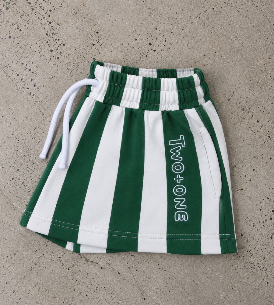 Green stripe shorts