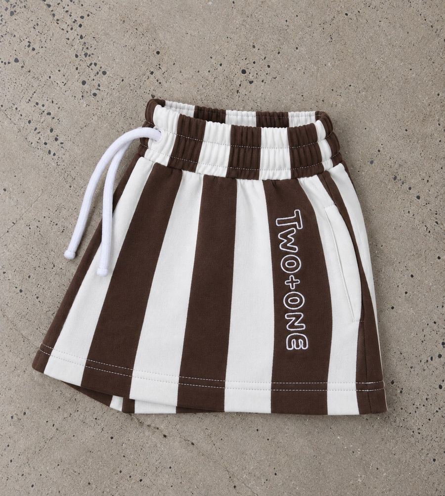 cocoa brown stripe shorts