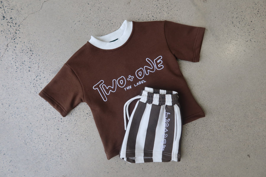Stripe Set - cocoa brown stripe
